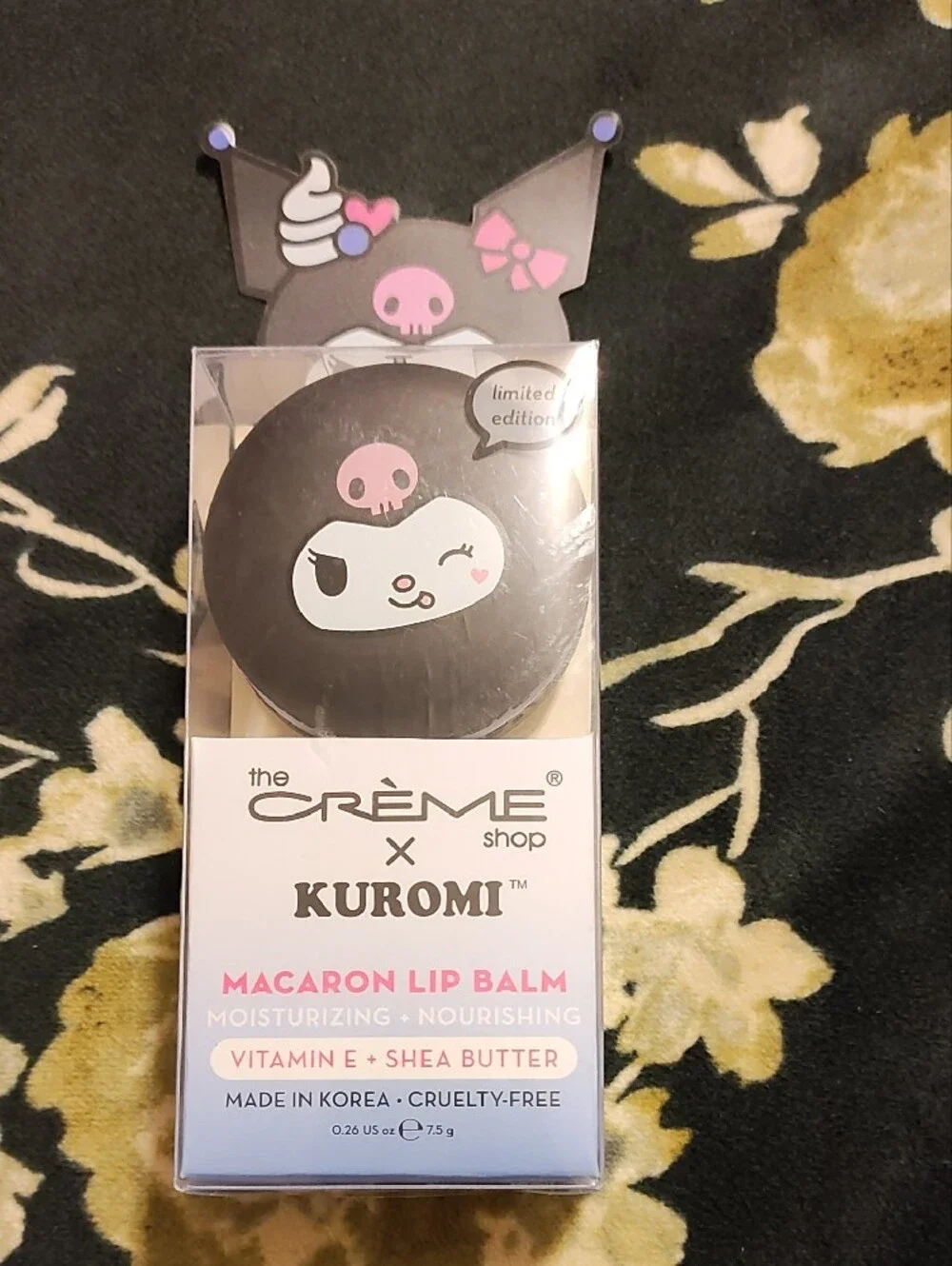 The Crème Shop x Kuromi Macaron Lip Balm - Pink/Black